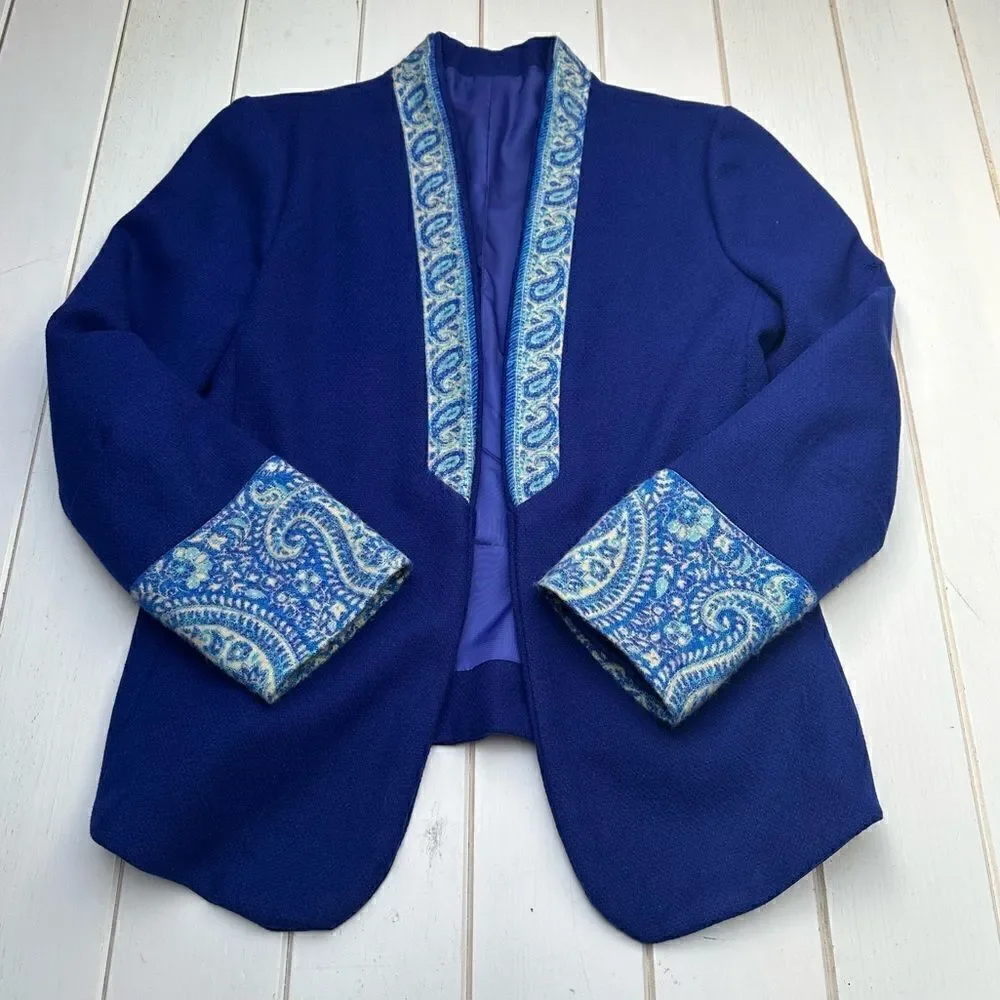 Vintage Open Blazer with Paisley Pattern - Picture 6 of 12